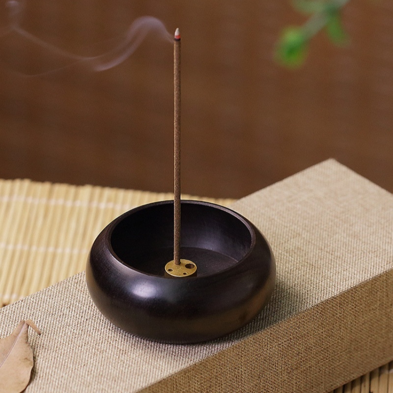 Home Fragrance Plug In - 나무 그릇형 미니 향꽂이, 로즈우드 향로,