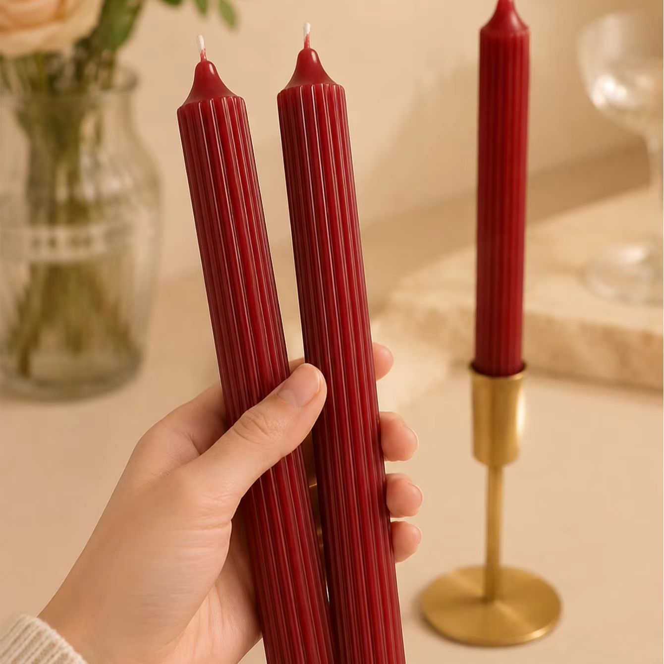 4개입 25cm 와인 레드 아로마테라피 캔들 세트, 소 - Home Fragrance Red Wine 리뷰 및 가격